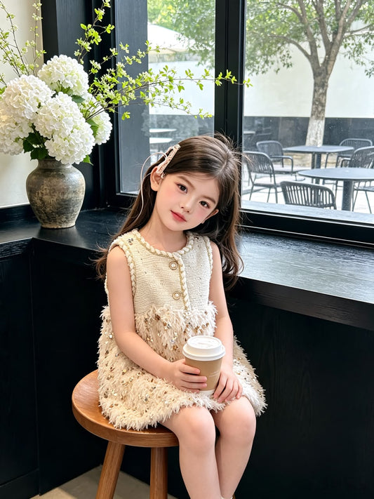 Sequin Chanel-Style Dress 亮片拼接小香风连衣裙