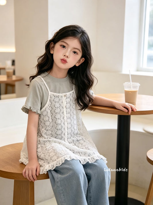 Fairy Lace Denim Set 小仙女蕾丝牛仔套装