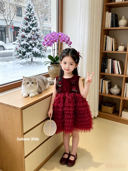 CNY Red Puff Dress 红色蓬蓬裙拜年服