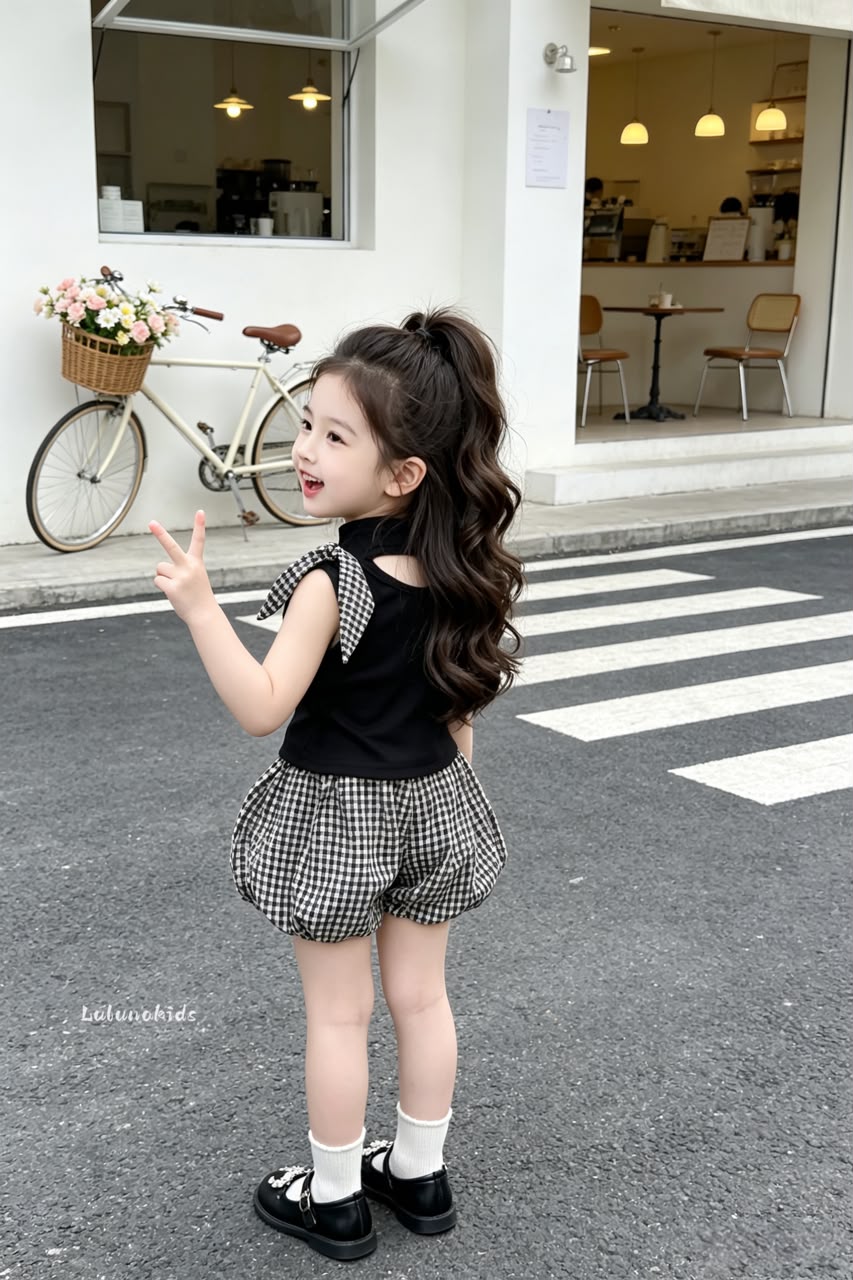Plaid Bud Pants Set 格纹花苞裤套装