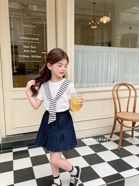 Navy Casual Skirt Set 海军风休闲套装裙