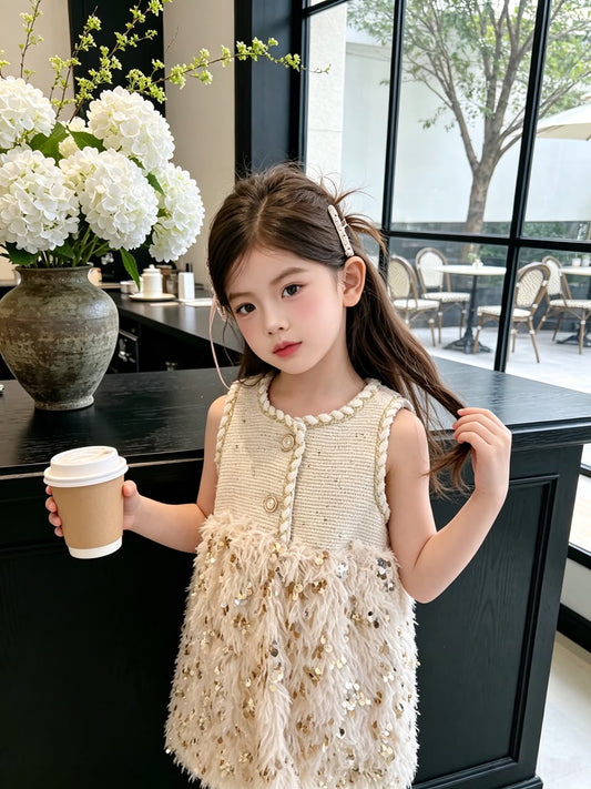 Sequin Chanel-Style Dress 亮片拼接小香风连衣裙