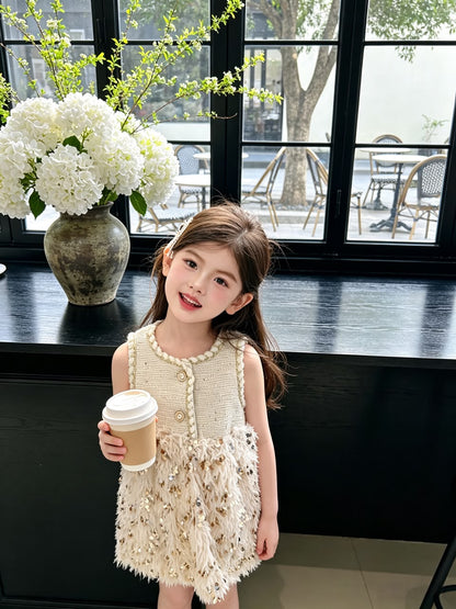 Sequin Chanel-Style Dress 亮片拼接小香风连衣裙