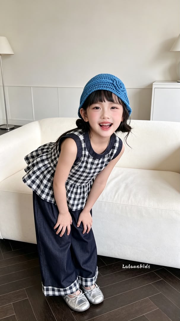 Sea Salt Blue Plaid Academic Set 海盐蓝格.学院风两件套