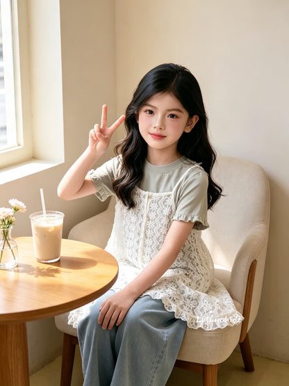 Fairy Lace Denim Set 小仙女蕾丝牛仔套装