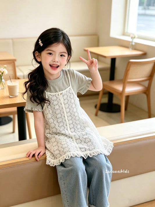 Fairy Lace Denim Set 小仙女蕾丝牛仔套装