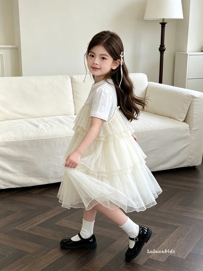 Bow Tulle Two-Piece Set 蝴蝶结纱裙两件套