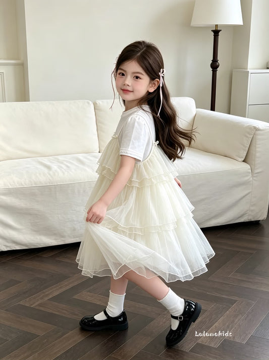 Bow Tulle Two-Piece Set 蝴蝶结纱裙两件套