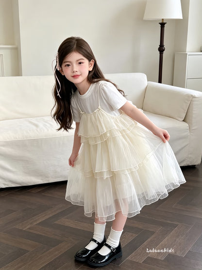 Bow Tulle Two-Piece Set 蝴蝶结纱裙两件套