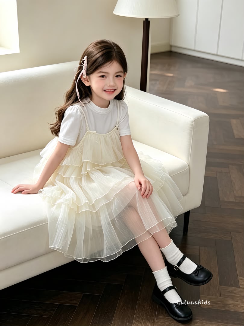 Bow Tulle Two-Piece Set 蝴蝶结纱裙两件套