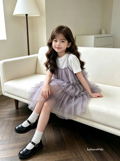 Bow Tulle Two-Piece Set 蝴蝶结纱裙两件套