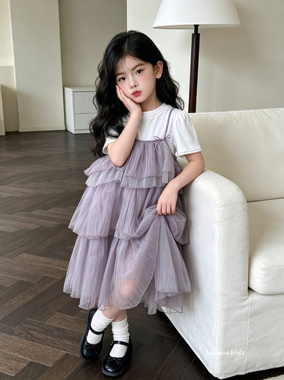 Bow Tulle Two-Piece Set 蝴蝶结纱裙两件套