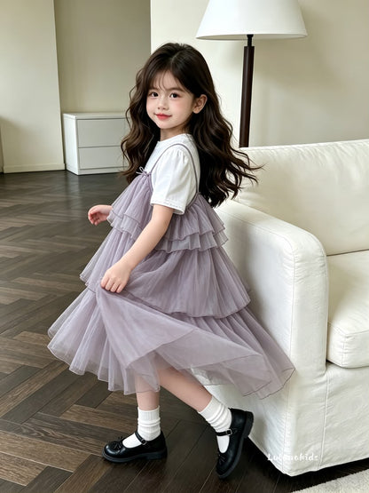 Bow Tulle Two-Piece Set 蝴蝶结纱裙两件套