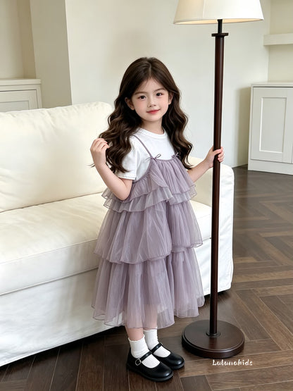 Bow Tulle Two-Piece Set 蝴蝶结纱裙两件套