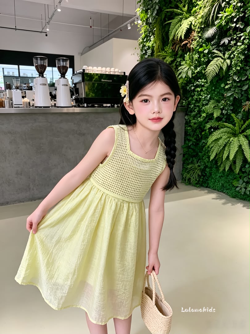 Summer Fresh Mesh Splice Dress 夏日清新网格拼接裙