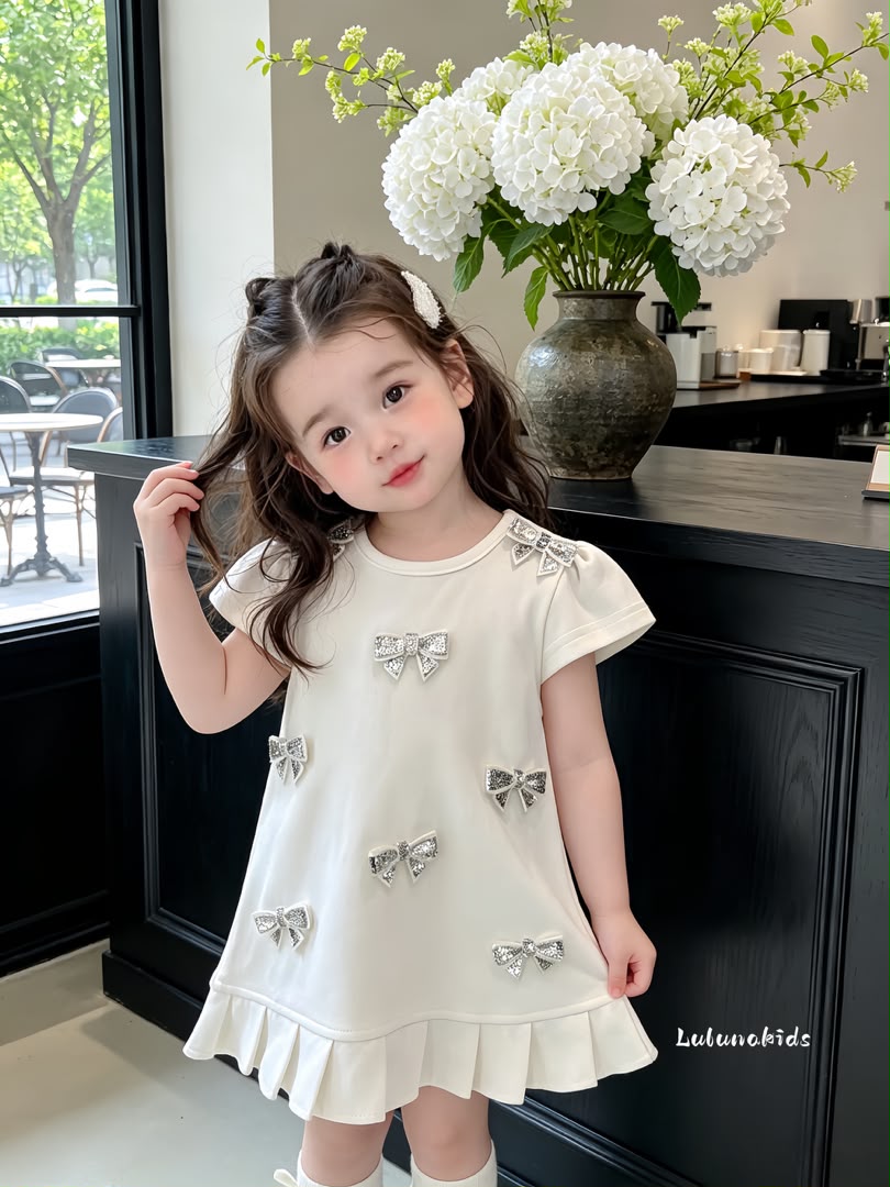 Silver Bow Dress 银蝴蝶结连衣裙