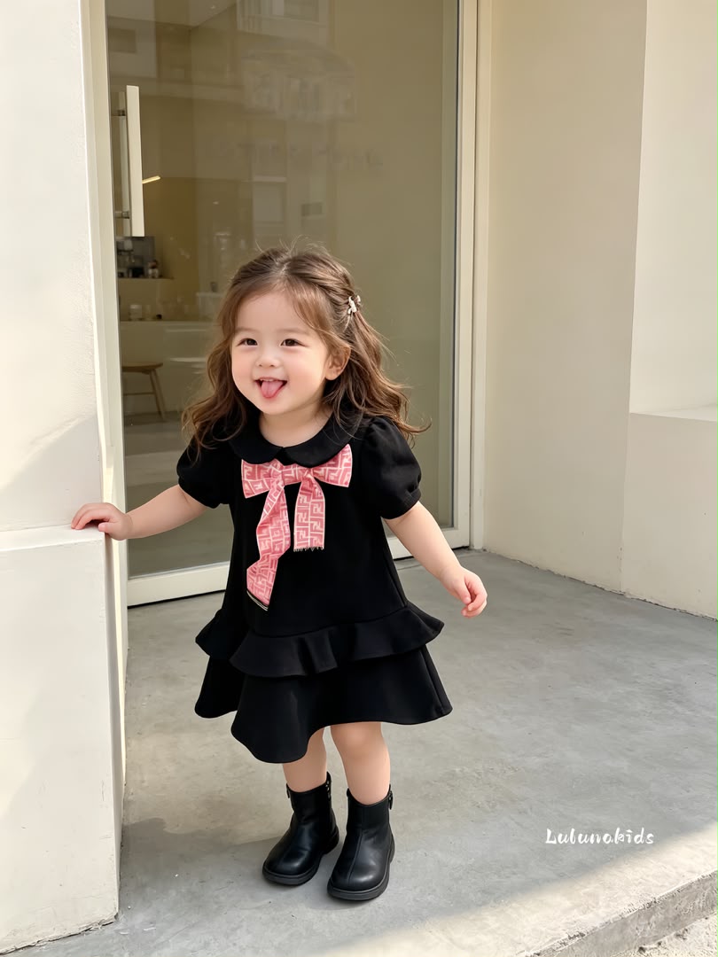 Lapel Bow Dress FENDY翻领蝴蝶结连衣裙
