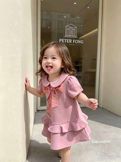 Lapel Bow Dress FENDY翻领蝴蝶结连衣裙
