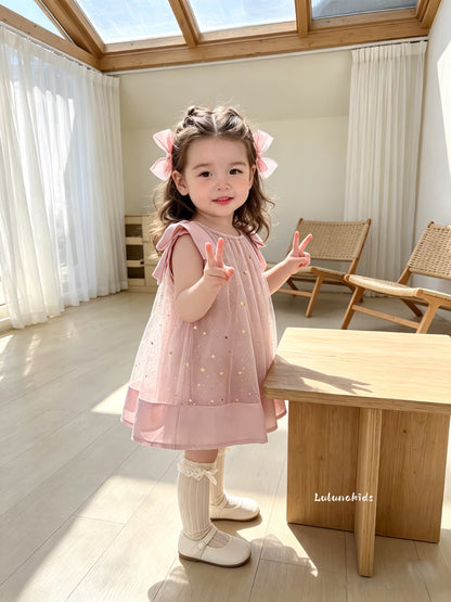 Star Strap Tulle Dress 星星吊带网纱裙