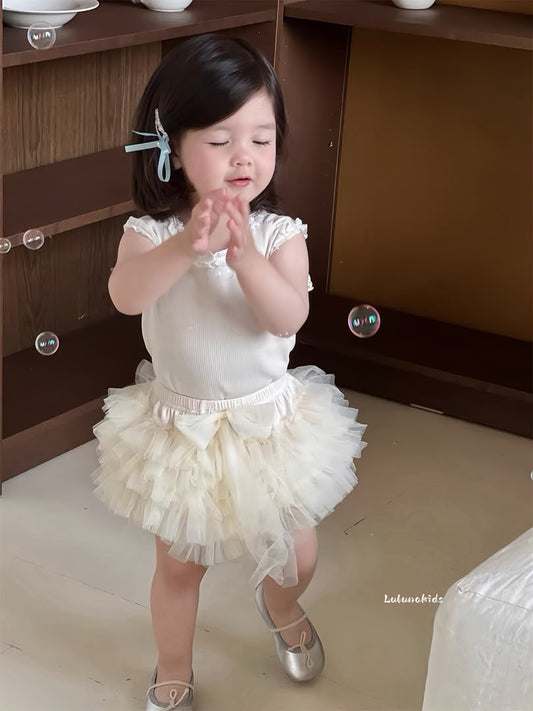 Lace Vest Tutu Bodysuit Pants 花边背心纱纱包屁裤