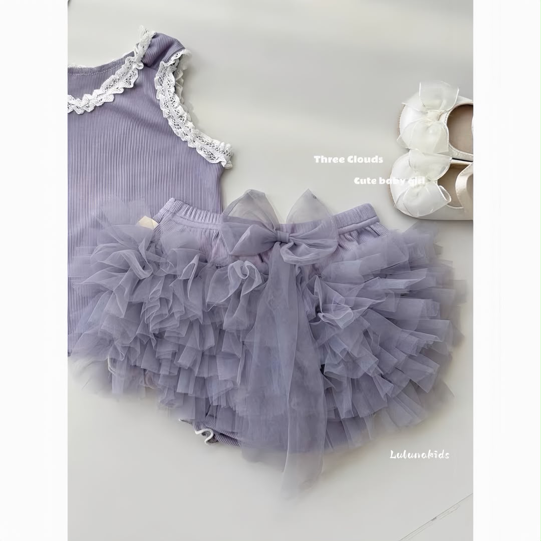 Lace Vest Tutu Bodysuit Pants 花边背心纱纱包屁裤
