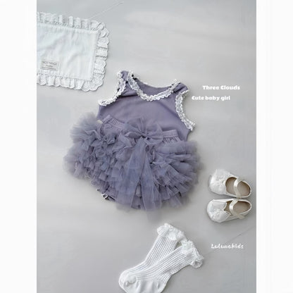 Lace Vest Tutu Bodysuit Pants 花边背心纱纱包屁裤