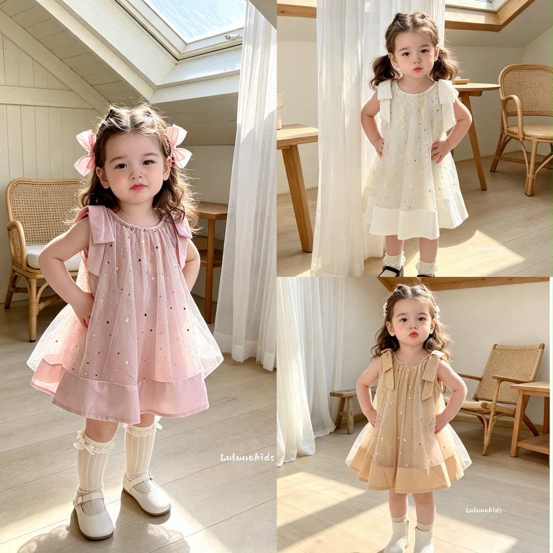 Star Strap Tulle Dress 星星吊带网纱裙