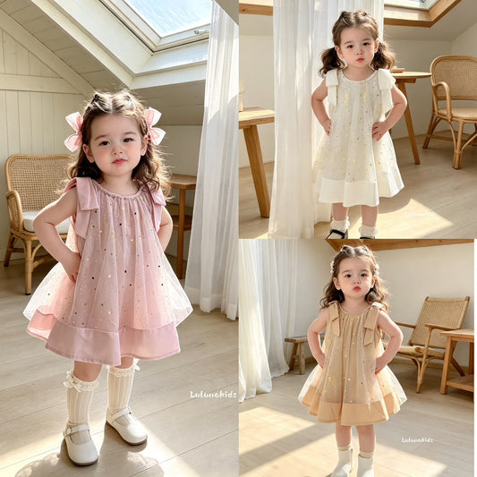 Star Strap Tulle Dress 星星吊带网纱裙