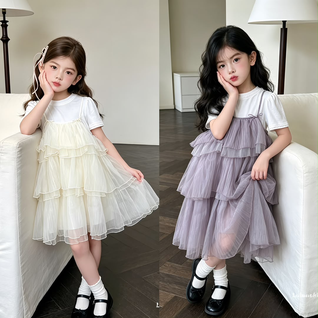 Bow Tulle Two-Piece Set 蝴蝶结纱裙两件套