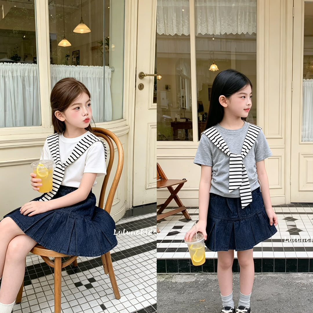 Navy Casual Skirt Set 海军风休闲套装裙